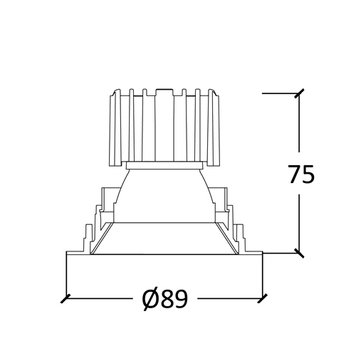 Compact89 Round Fixed Line Drawing